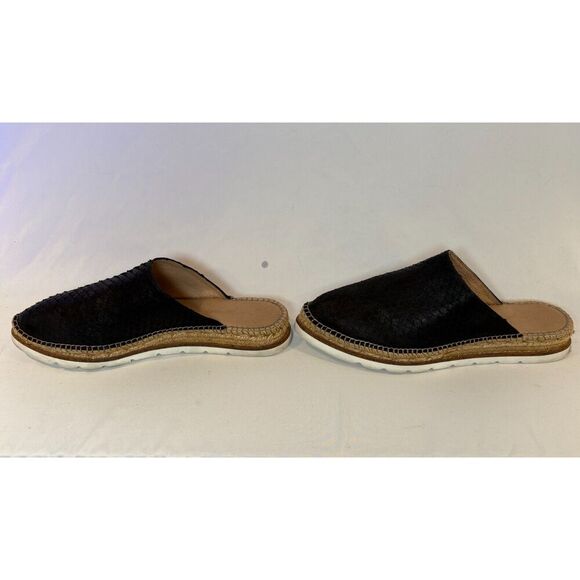 Free People Black Snake Skin Embossed Espadrille Mules size 40 - Picture 3 of 7